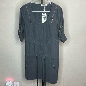 499 - Mur Mur NWT Gray Short Sleeve Mini Dress, Size Small